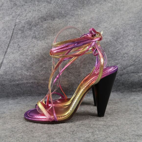 Isabel Marant Shoes Womens 41 Sandals Aliza Ombre Leather Metallic Ankle Wrap - Picture 4 of 16